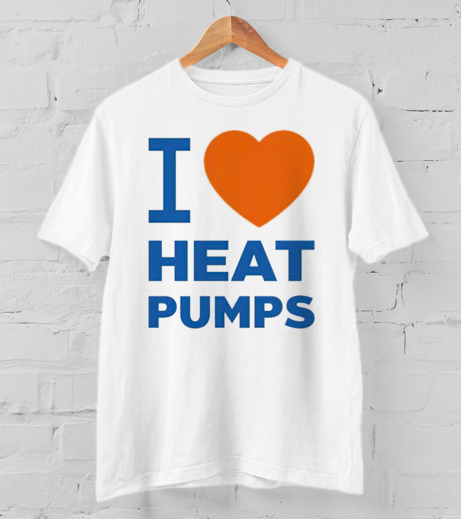 I Heart Heat Pumps Bold Blue Orange T-Shirt