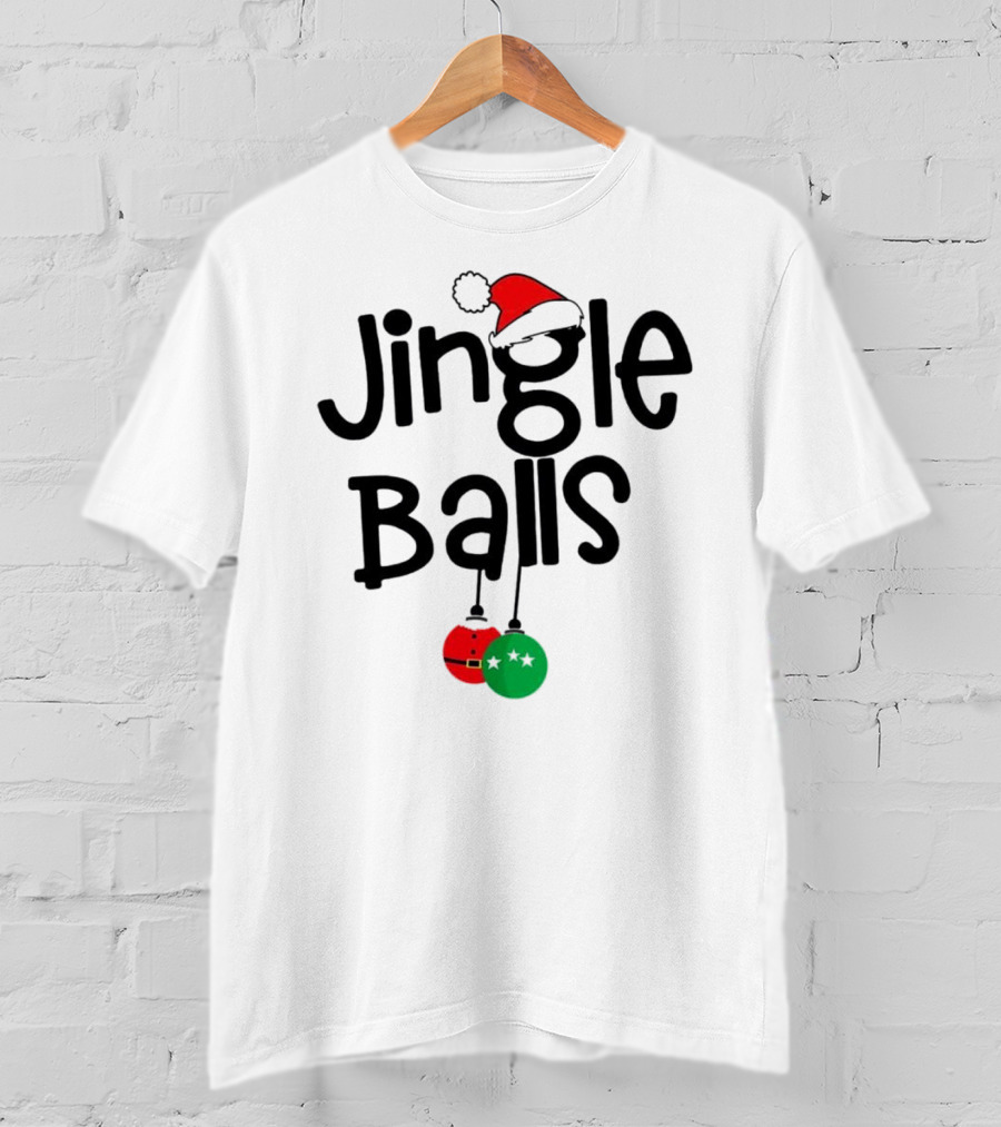 Jingle Balls Christmas Santa Hat Red Green Ornaments T-Shirt