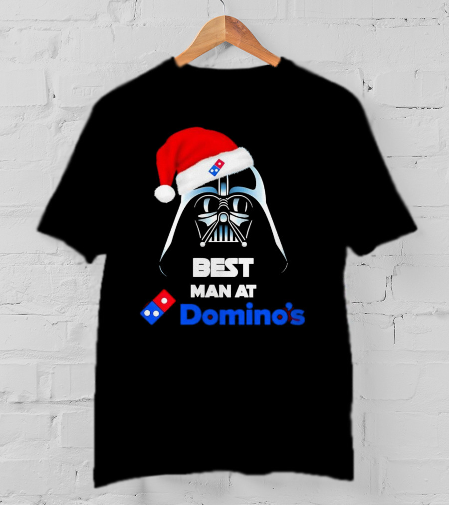 Darth Vader Santa Hat With Best Man At Domino's Christmas T-Shirt