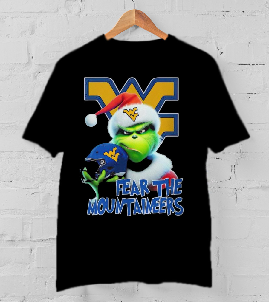 Grinch Fear The Mountaineers West Virginia Christmas Holiday T-Shirt