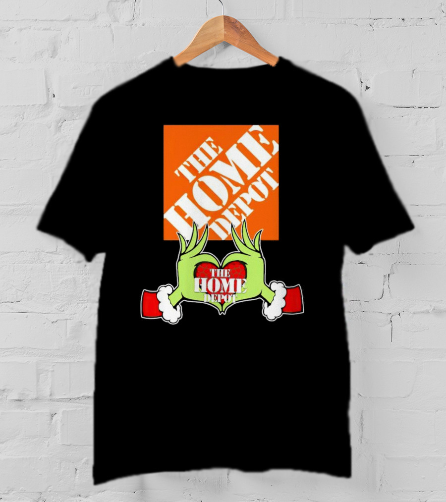 The Home Depot Christmas Grinch Green Hands Heart T-Shirt