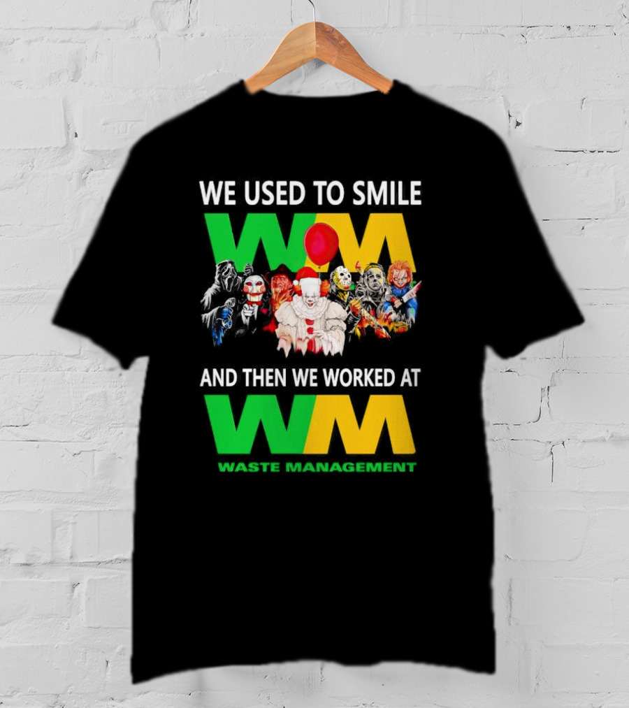 We Used To Smile Horror Characters Worked At Waste Management Christmas T-Shirt