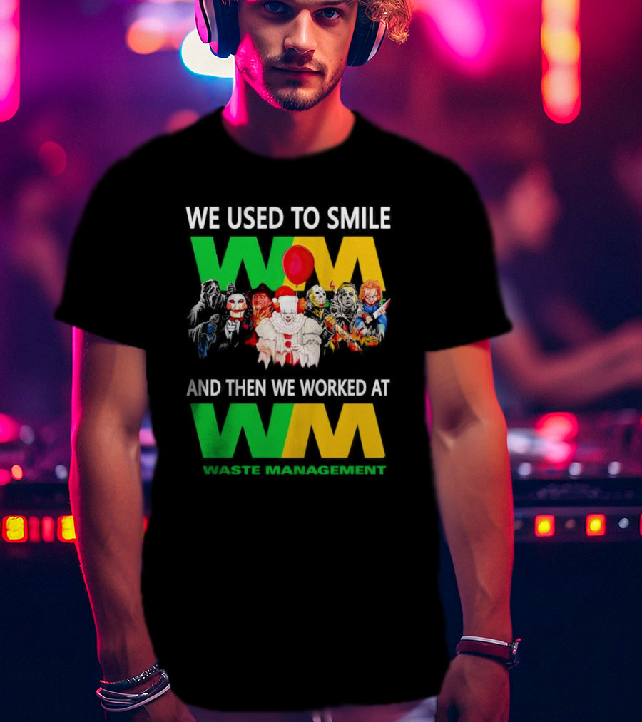 We Used To Smile Horror Characters Worked At Waste Management Christmas T-Shirt