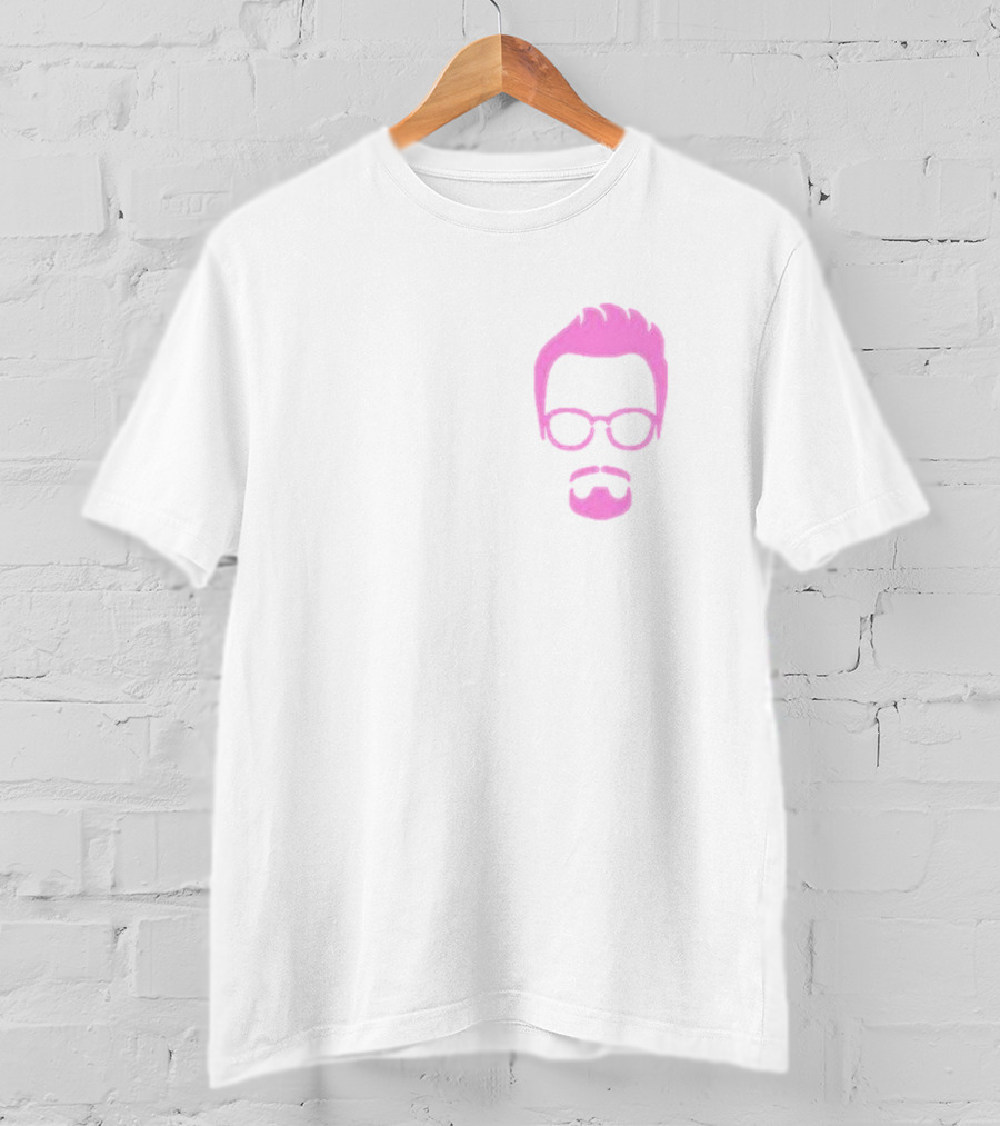 Goatee Pink Hair And Glasses T-Shirt