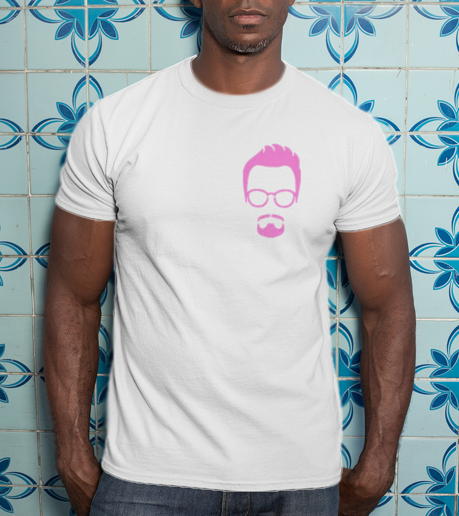 Goatee Pink Hair And Glasses T-Shirt