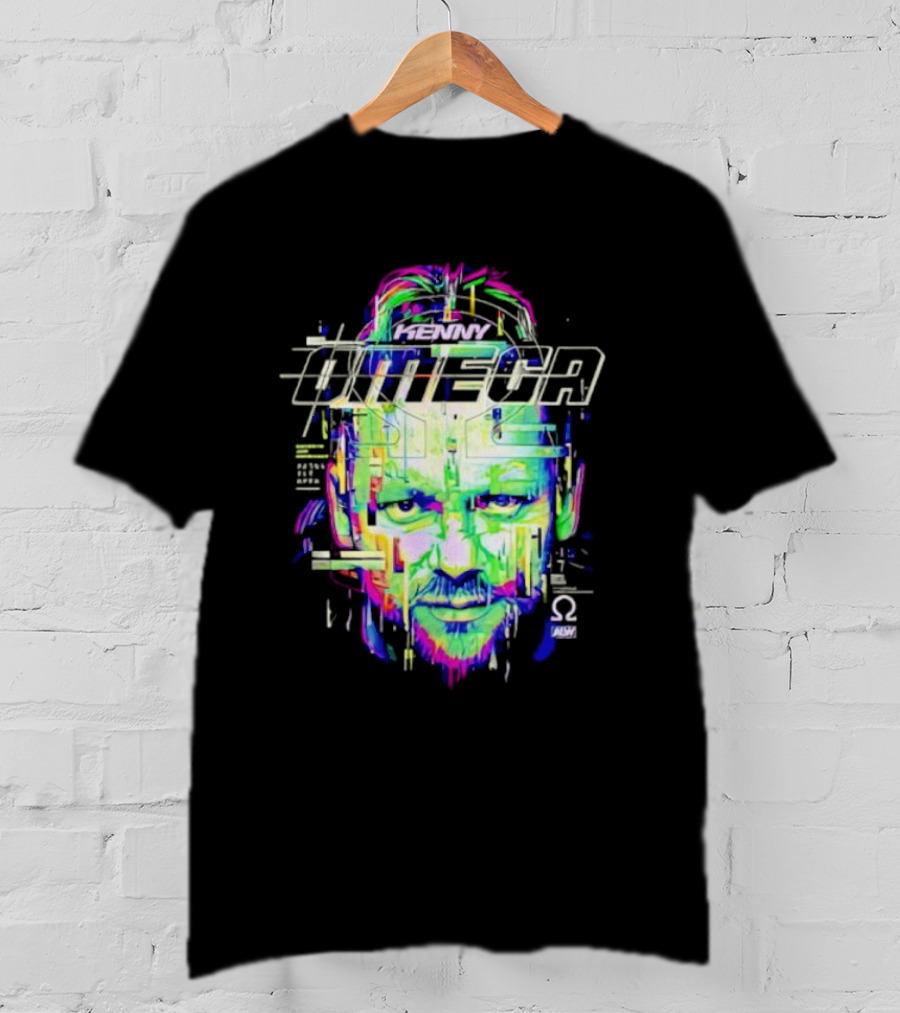 Kenny Omega Neon Glitch Portrait With Omega T-Shirt