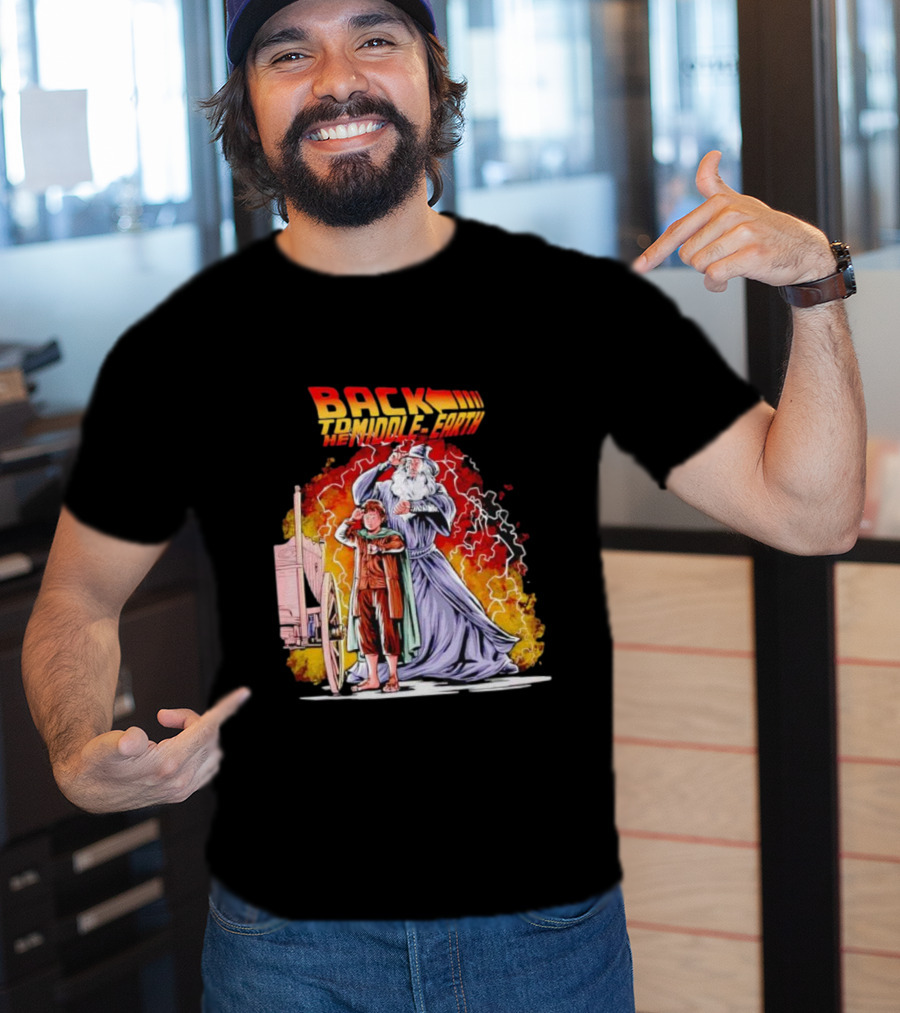 Back To The Middle-Earth Men's Time Travel Adventure Fusion T-Shirt