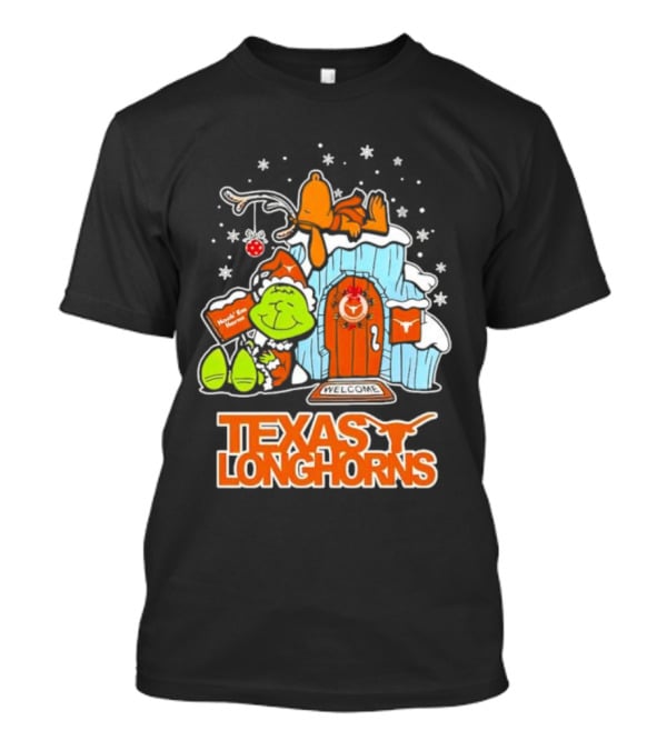 Peanuts Texas Longhorns Grinch Snoopy Merry Xmas Welcome T-Shirt
