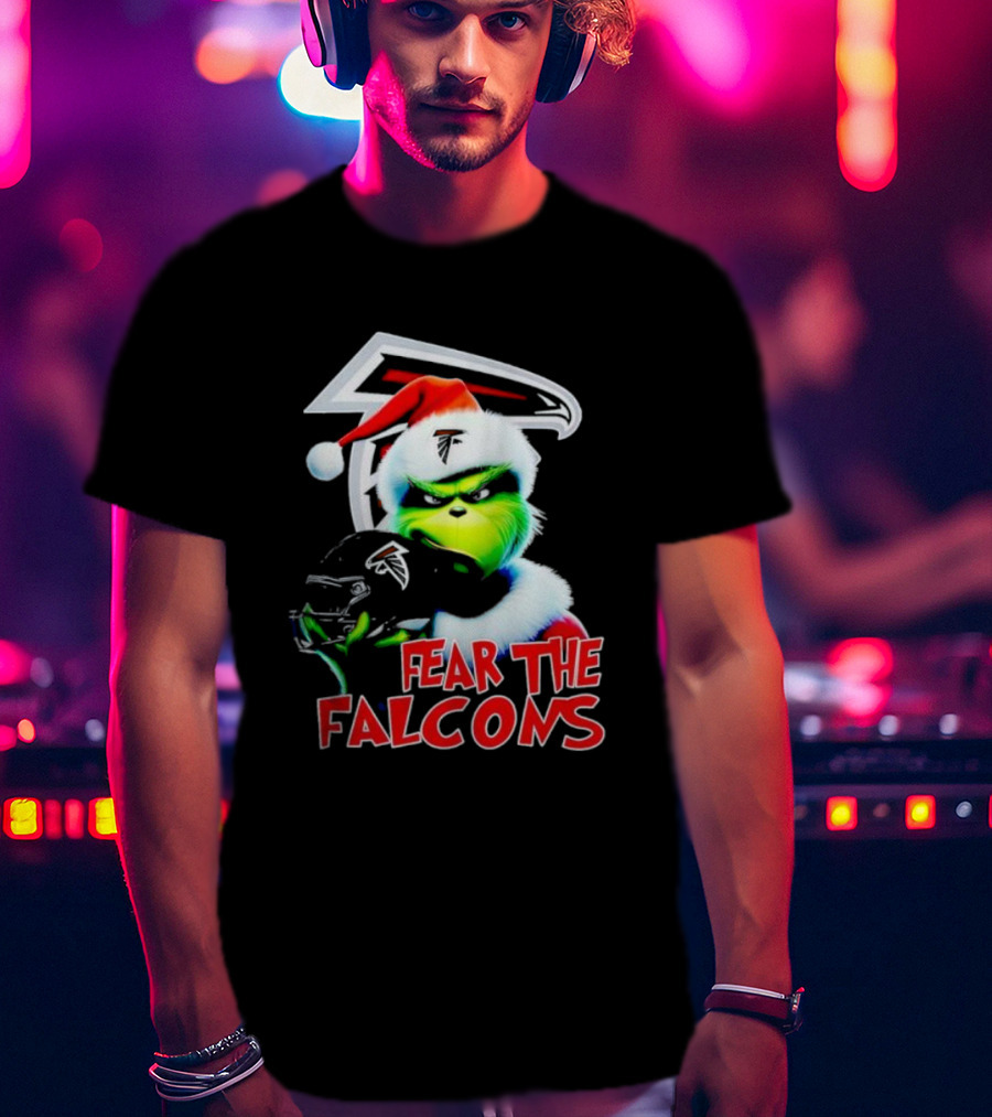 Atlanta Falcons Grinch Santa Fear The Falcons NFL T-Shirt