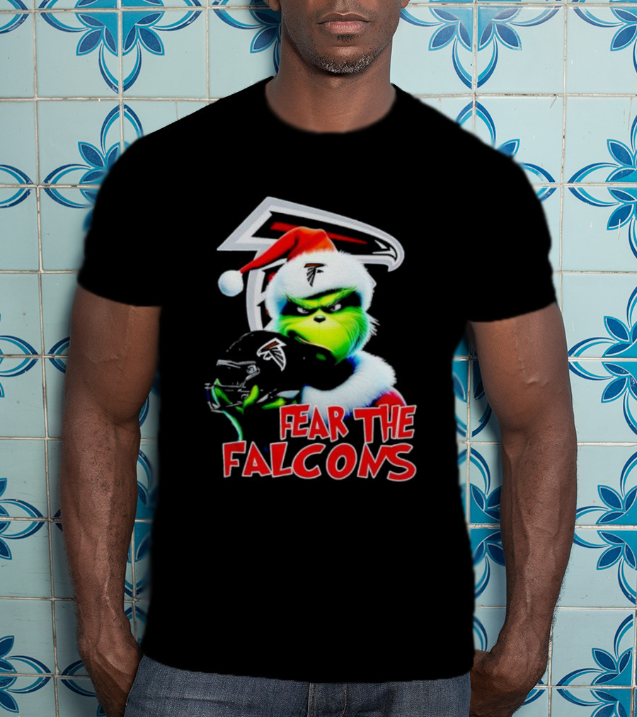 Atlanta Falcons Grinch Santa Fear The Falcons NFL T-Shirt