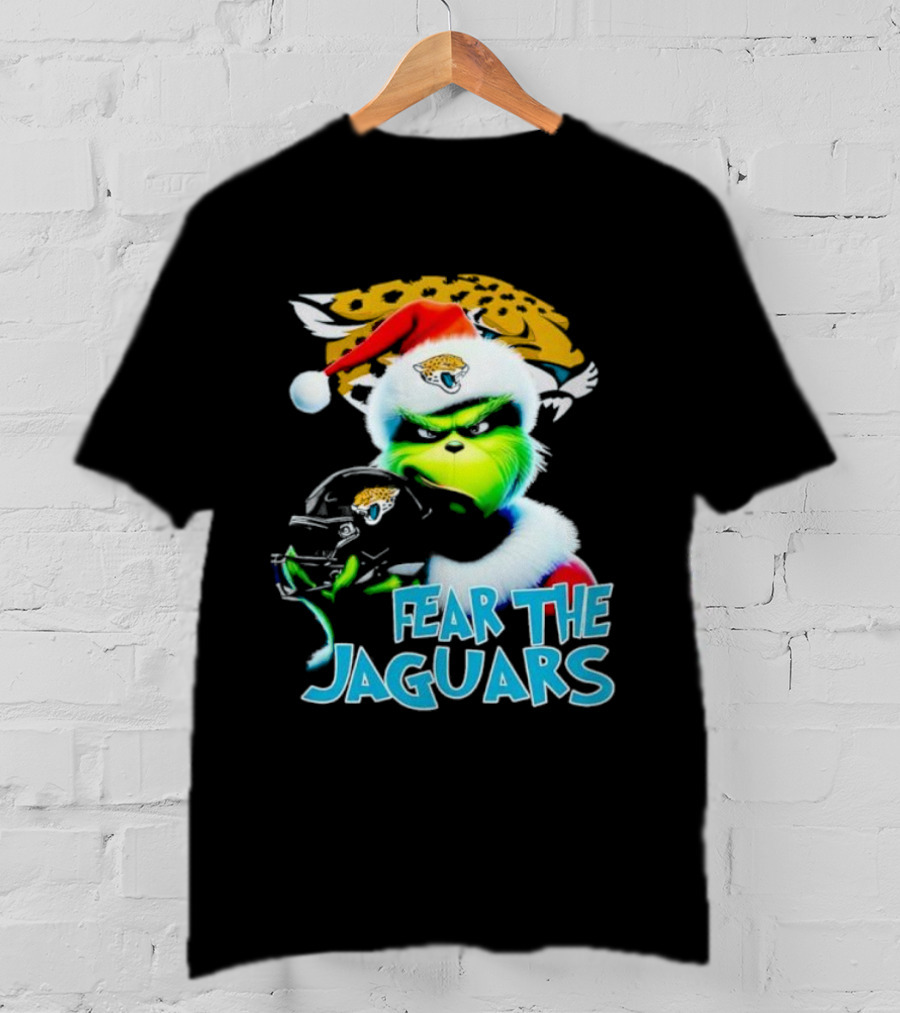 Santa Grinch Fear The Jaguars Jacksonville Jaguars NFL T-Shirt