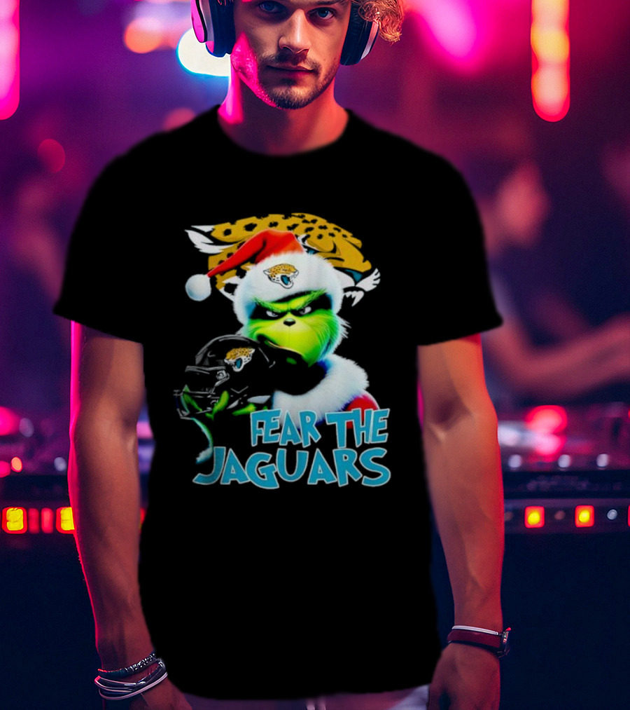 Santa Grinch Fear The Jaguars Jacksonville Jaguars NFL T-Shirt