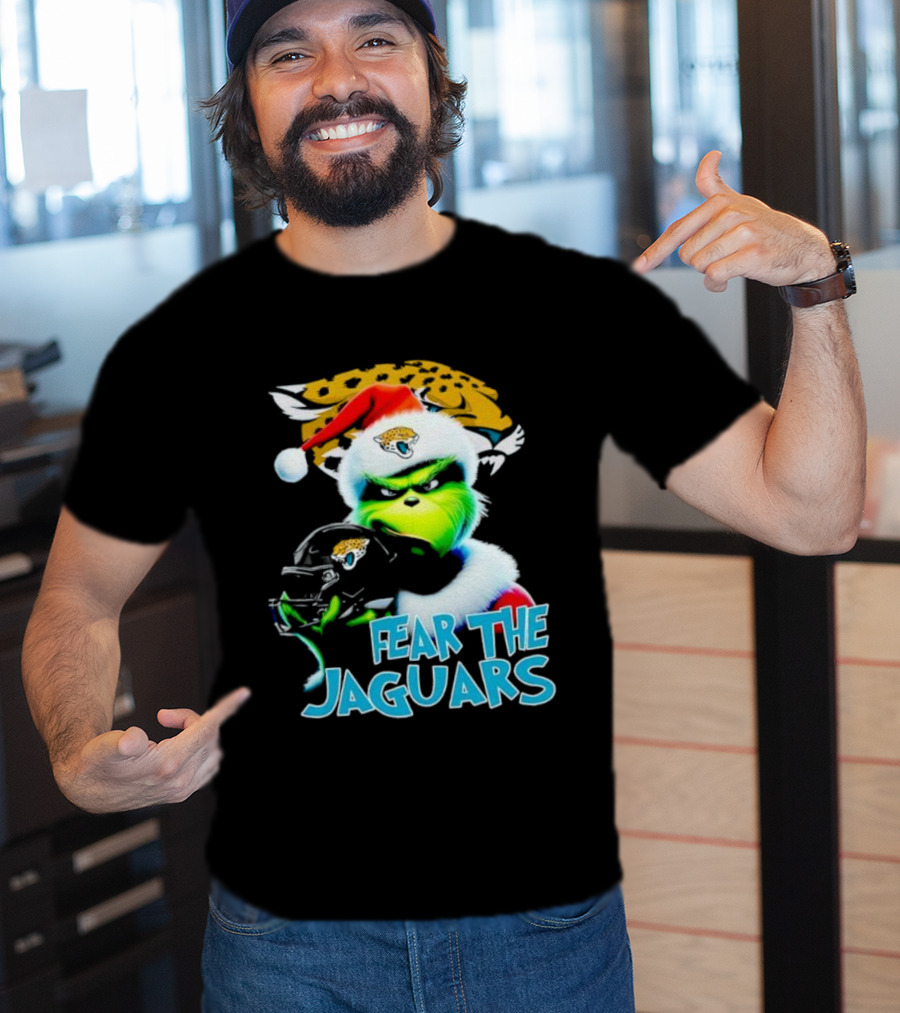 Santa Grinch Fear The Jaguars Jacksonville Jaguars NFL T-Shirt