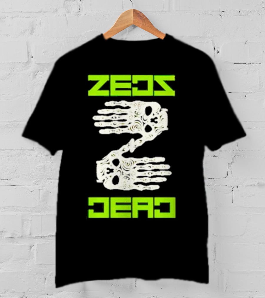 Zeds Dead Skeleton Hands Neon Typography T-Shirt