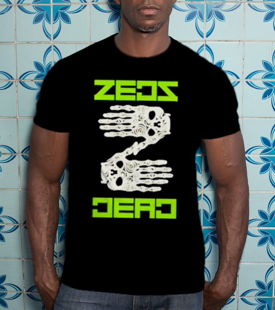 Zeds Dead Skeleton Hands Neon Typography T-Shirt