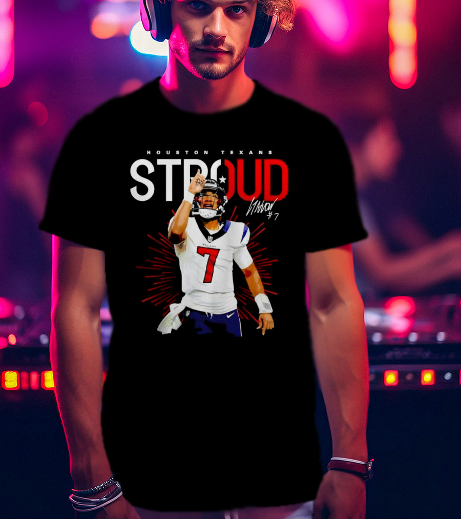 Houston Texans Cj Stroud #7 Signature Visionary Leader T-Shirt