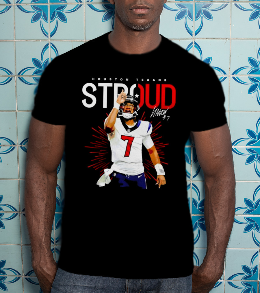 Houston Texans Cj Stroud #7 Signature Visionary Leader T-Shirt