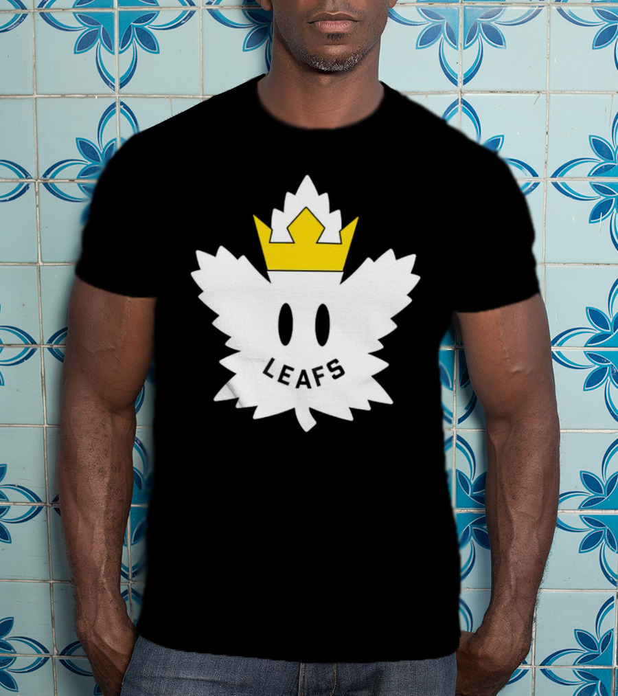Leafs White Crown Face Emblem T-Shirt