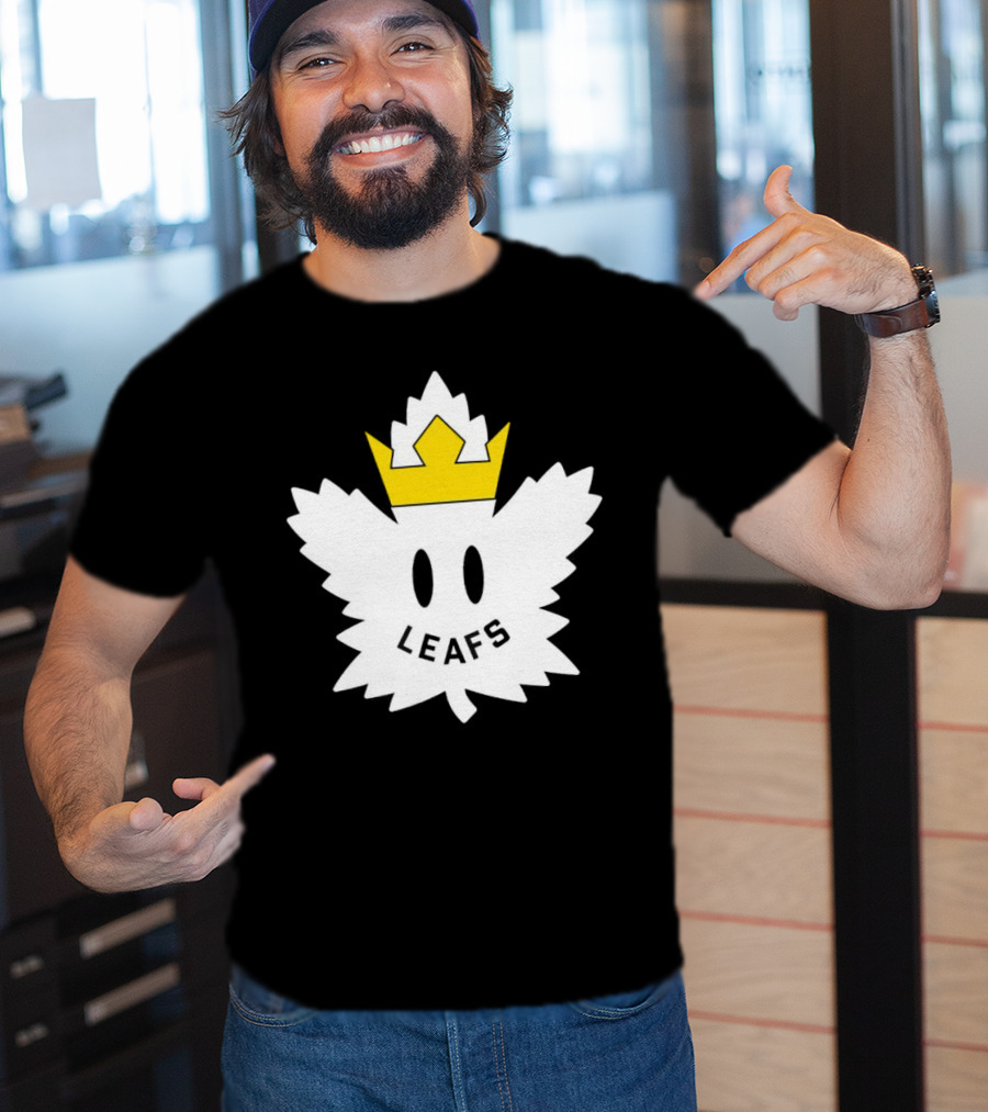 Leafs White Crown Face Emblem T-Shirt