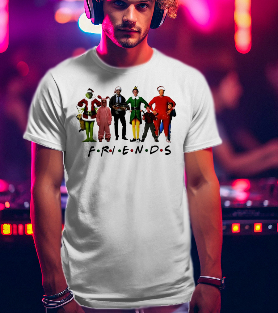 Friends Movie Character Holiday Mashup T-Shirt