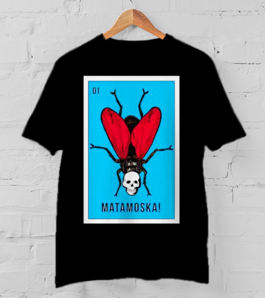 La Moska Loteria Matamoska 01 Fly Skull Blue Red Wings T-Shirt