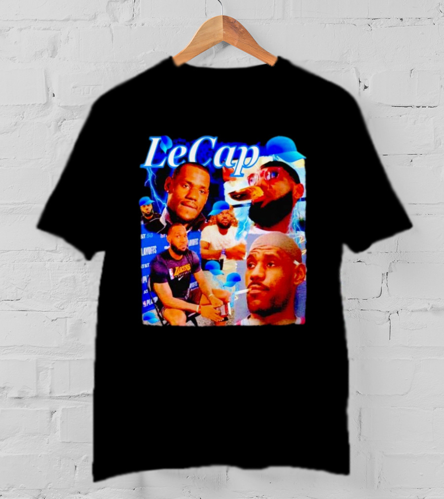 LeCap Lebron James Lakers Playoffs Meme Electricity Background T-Shirt