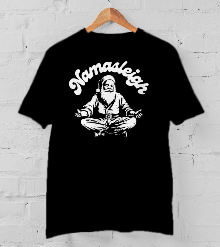 Namasleigh Santa Claus Meditating With Yoga Pose T-Shirt