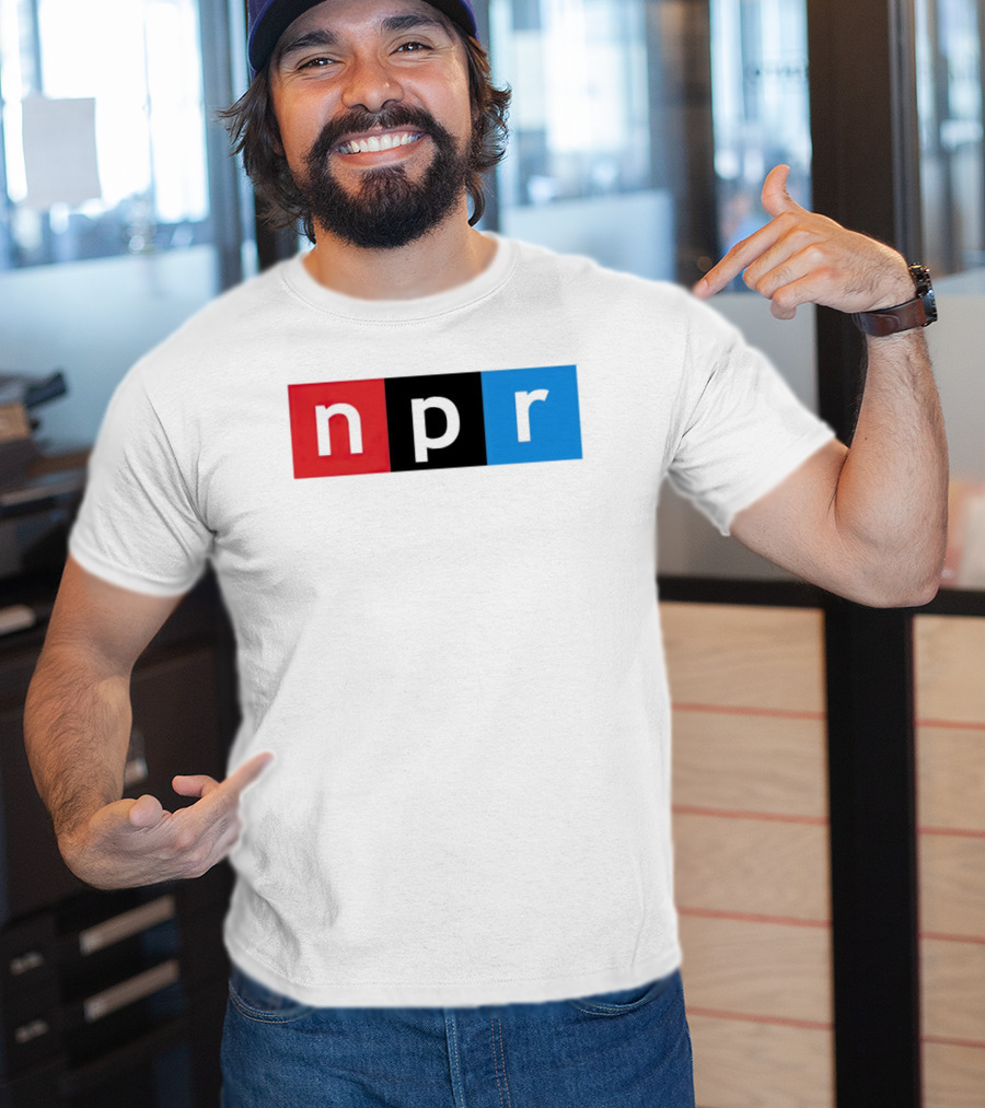 NPR Red Black Blue Iconic Logo Squares T-Shirt