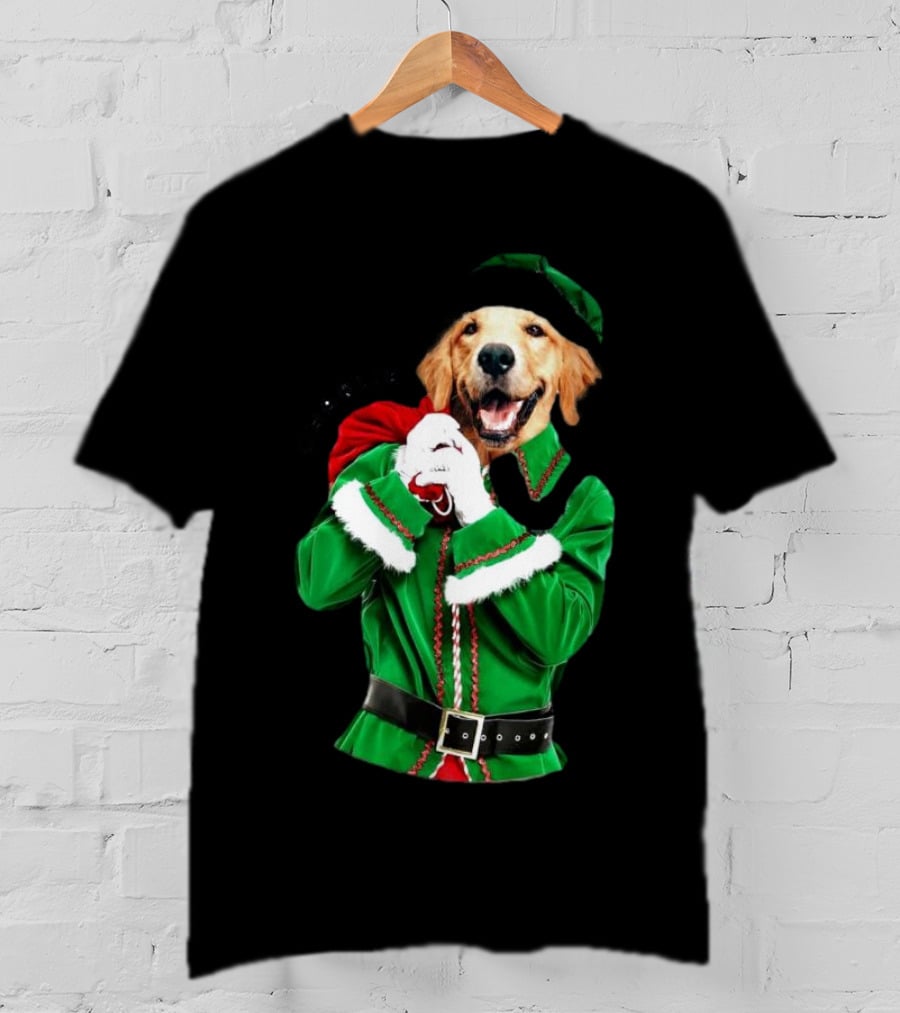 Charlie Personalized Santa Dog Christmas T-Shirt