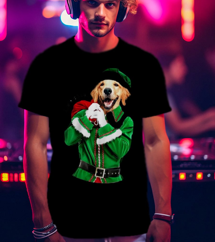 Charlie Personalized Santa Dog Christmas T-Shirt