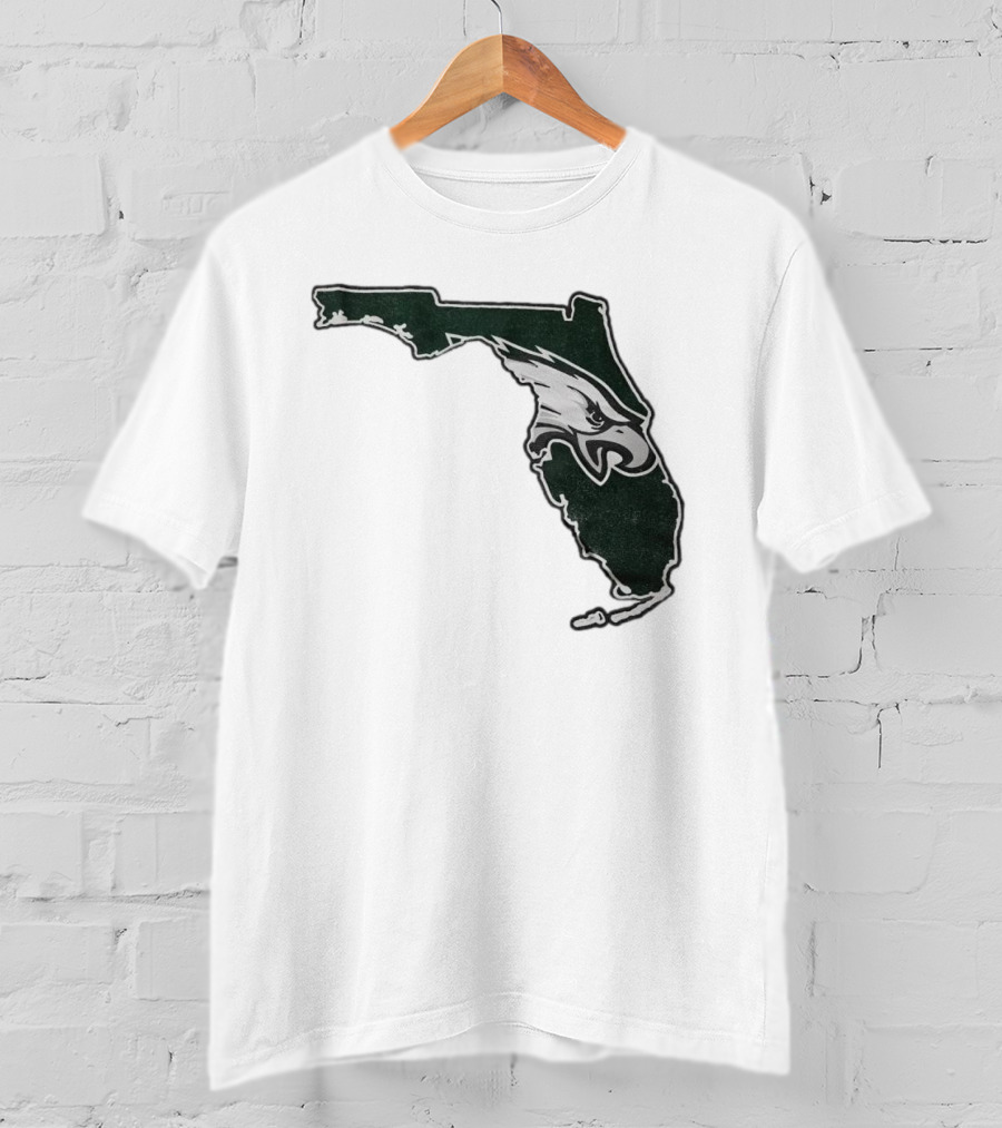 Philadelphia Eagles Florida Map Bleeds Green T-Shirt