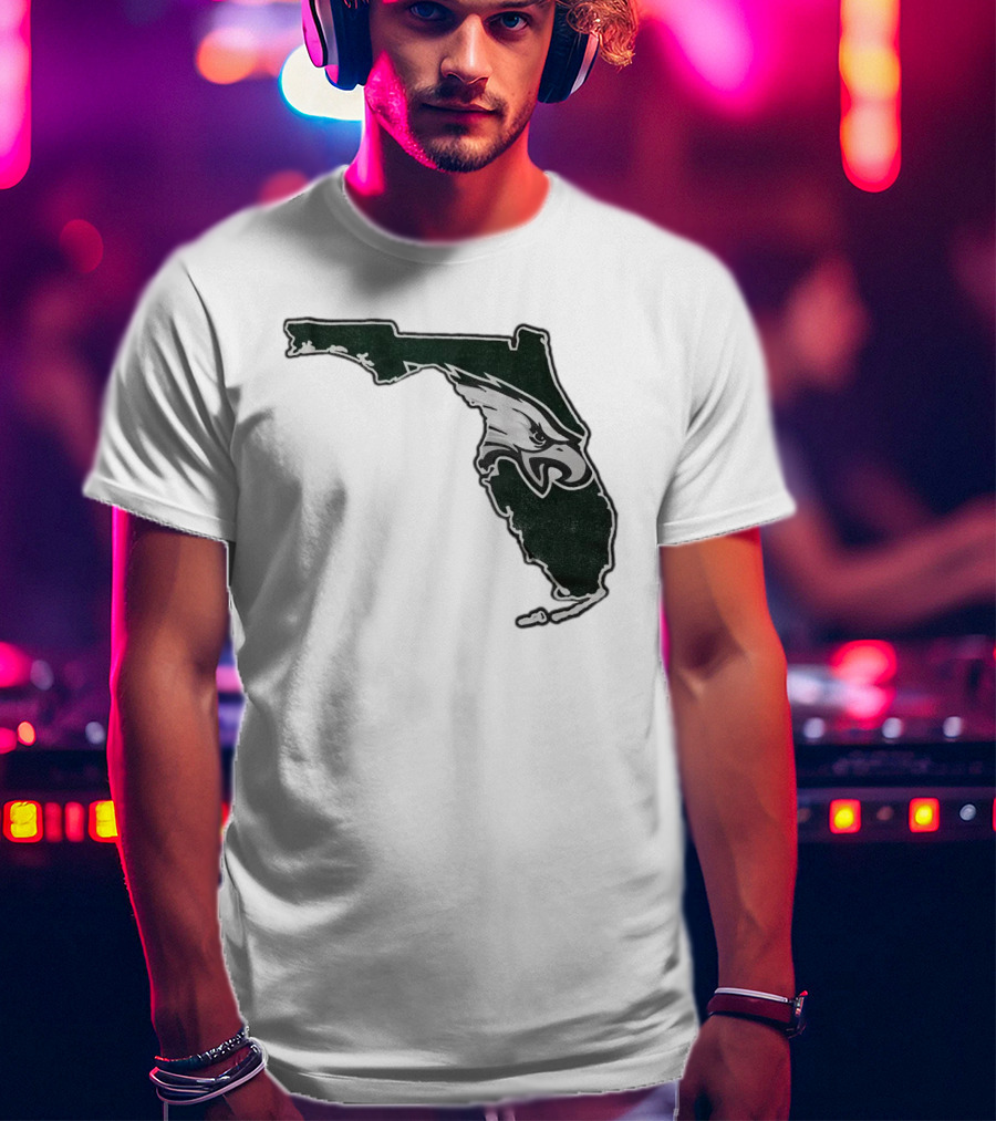 Philadelphia Eagles Florida Map Bleeds Green T-Shirt