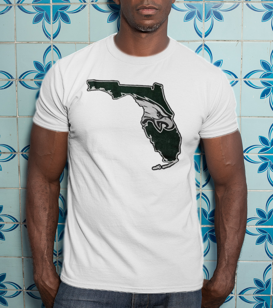 Philadelphia Eagles Florida Map Bleeds Green T-Shirt