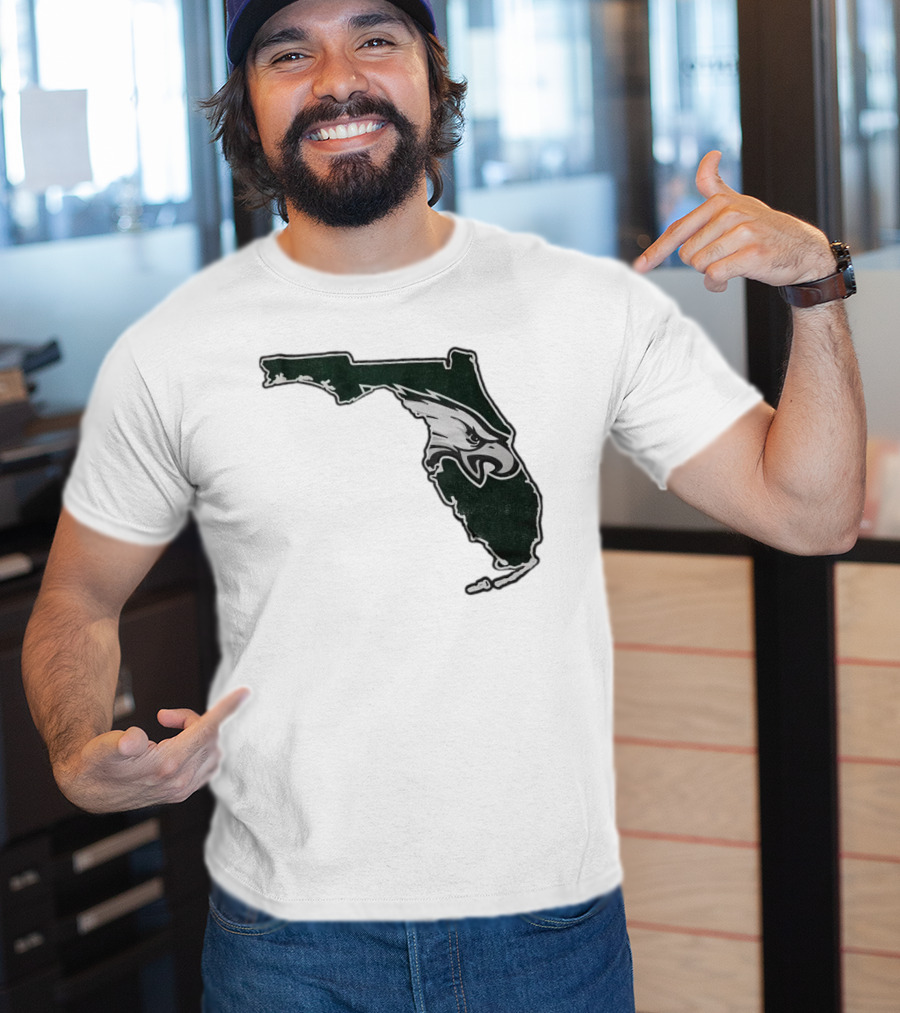 Philadelphia Eagles Florida Map Bleeds Green T-Shirt