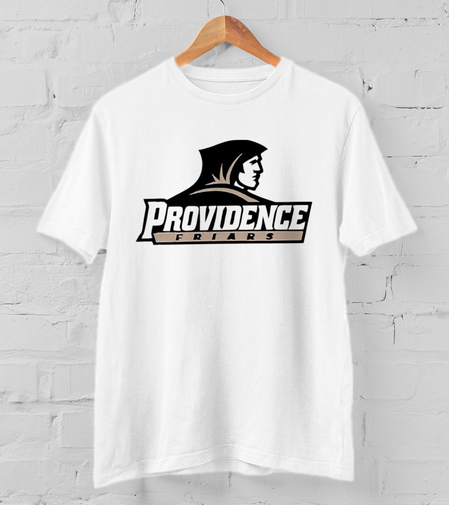 Providence Friars Athletics Team Emblem Iconic Black And White Hooded Figure T-Shirt