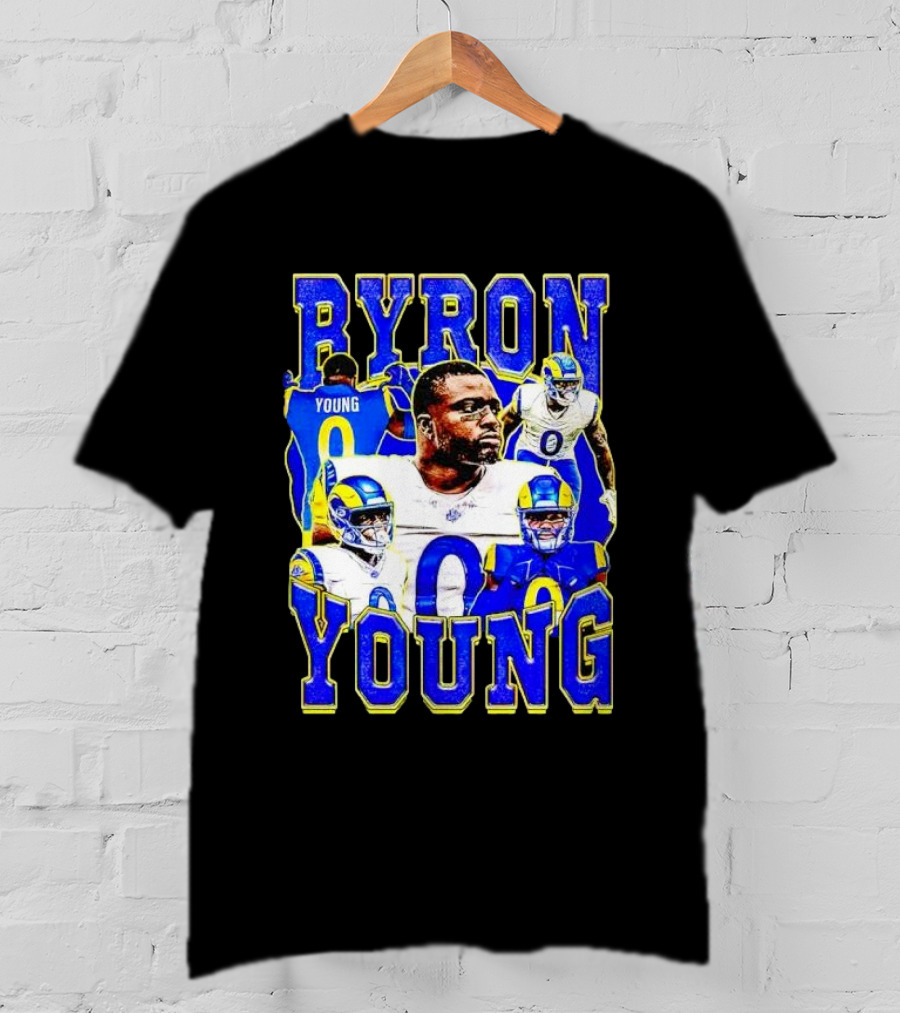Byron Young Los Angeles Rams Picture Collage T-Shirt