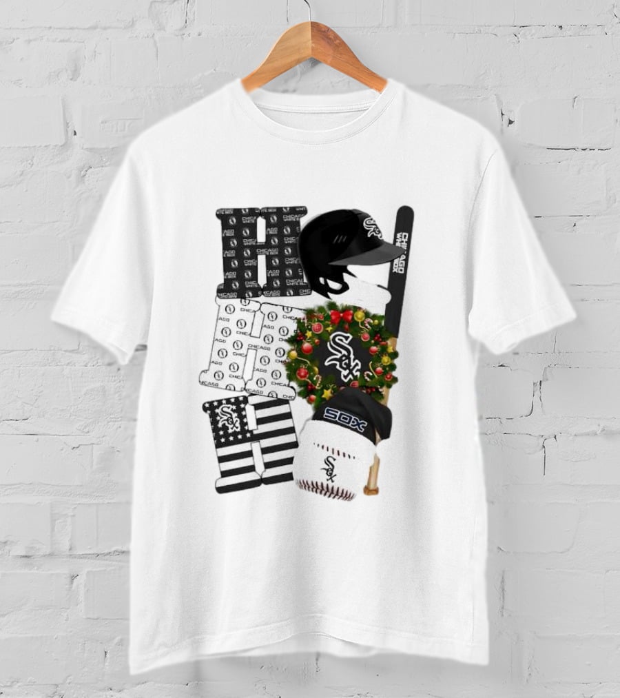 Chicago White Sox Christmas Ornaments And Sox Baseball Gear Wreath T-Shirt