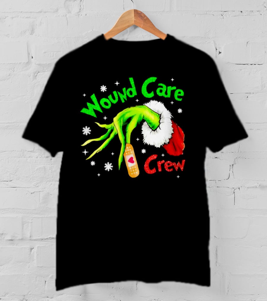 Wound Care Crew Grinch Hand Merry Christmas T-Shirt