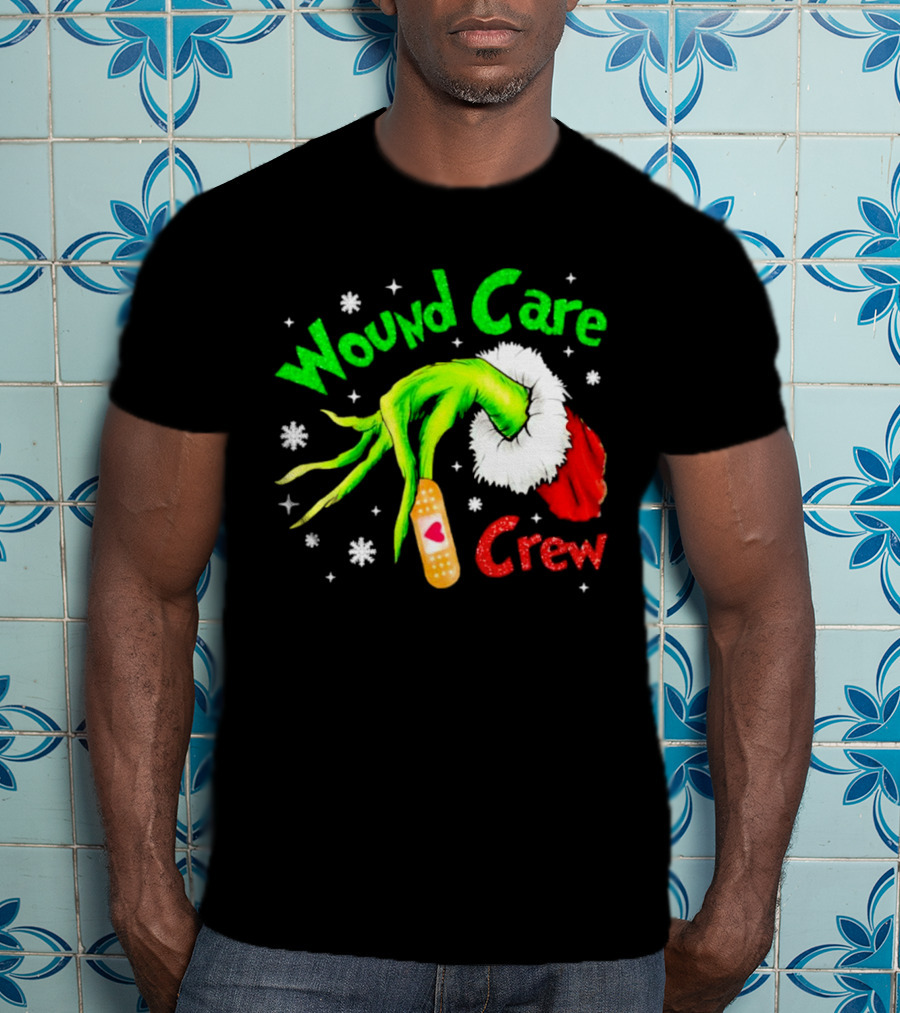 Wound Care Crew Grinch Hand Merry Christmas T-Shirt