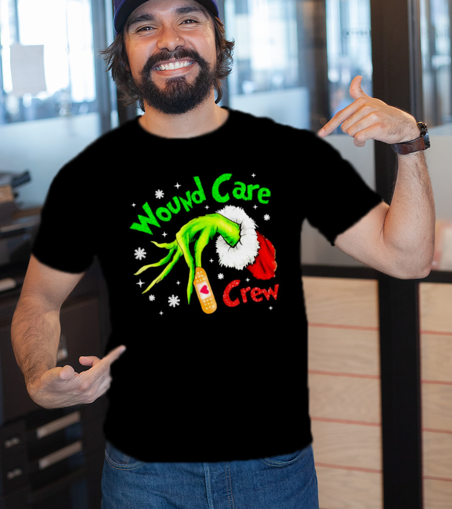 Wound Care Crew Grinch Hand Merry Christmas T-Shirt
