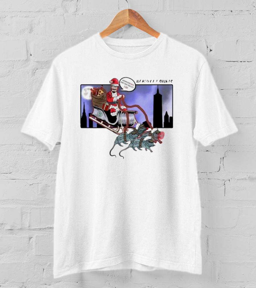 Josh Saves Christmas Chupacabras Sled New York City Skyline T-Shirt