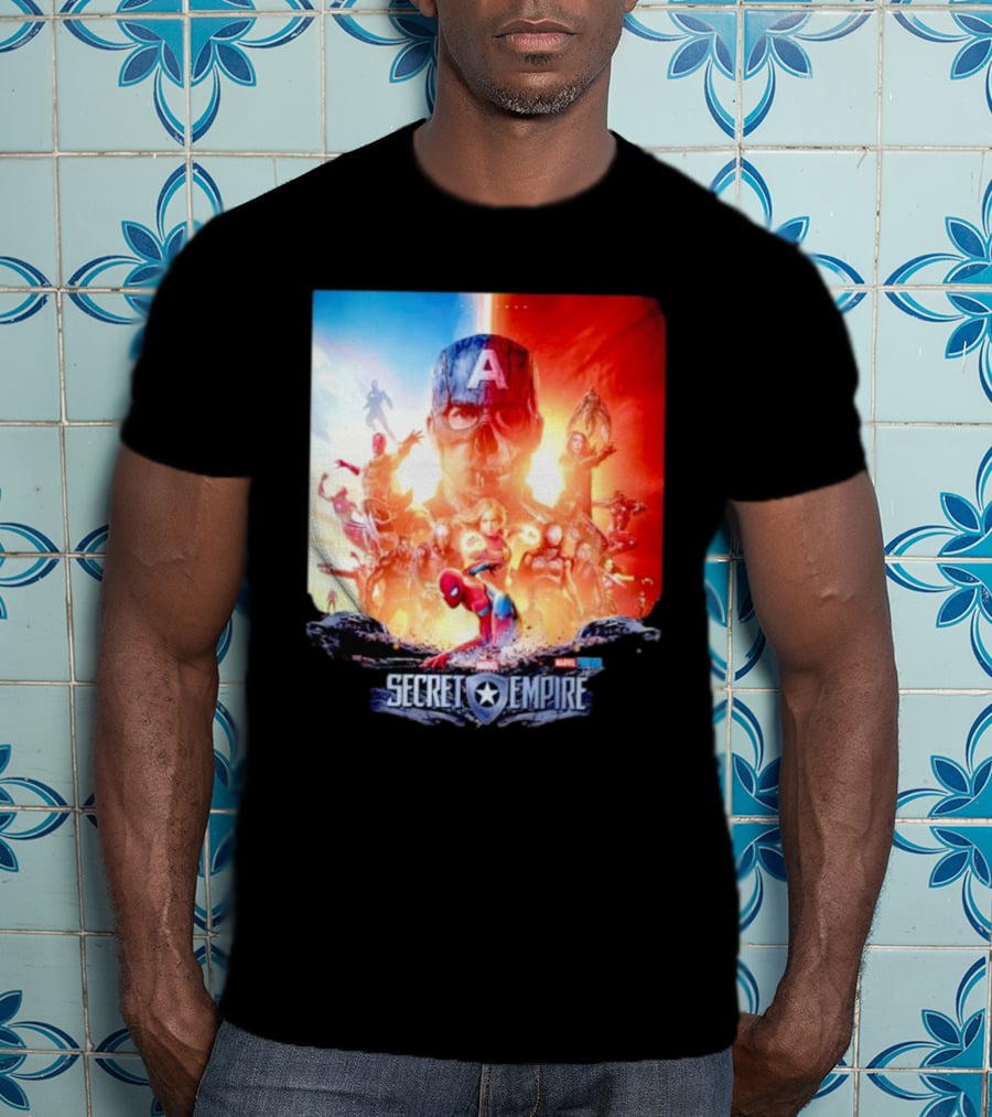 Marvel Secret Empire Captain America A Hydra Battle With Spider-Man And Avengers T-Shirt