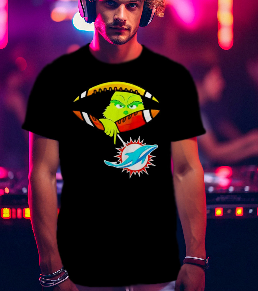 Miami Dolphins Grinch Football Fan Zipper T-Shirt