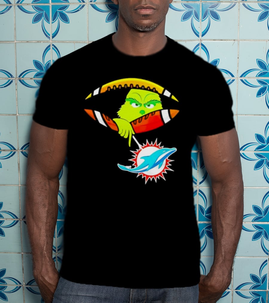 Miami Dolphins Grinch Football Fan Zipper T-Shirt