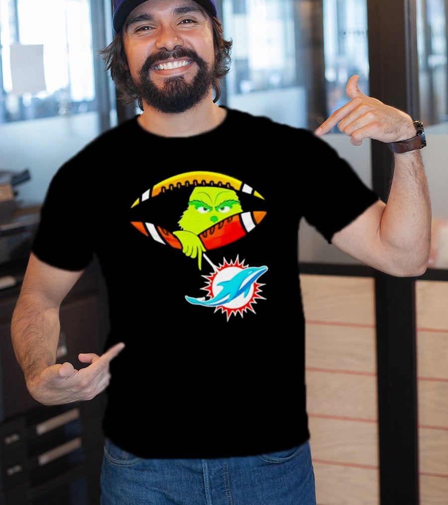 Miami Dolphins Grinch Football Fan Zipper T-Shirt