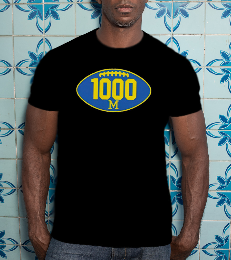 Michigan 1000 Wins Football M T-Shirt