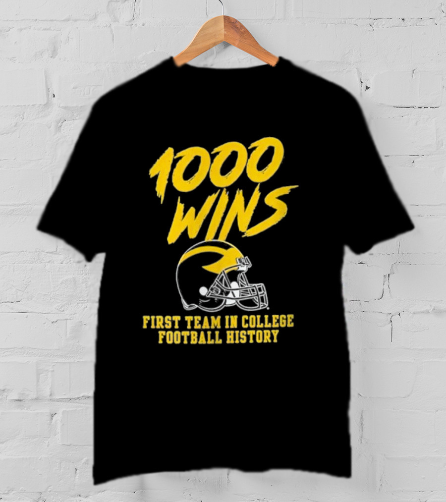 Michigan Wolverines 1000 Wins First Team In College Football History Helmet T-Shirt