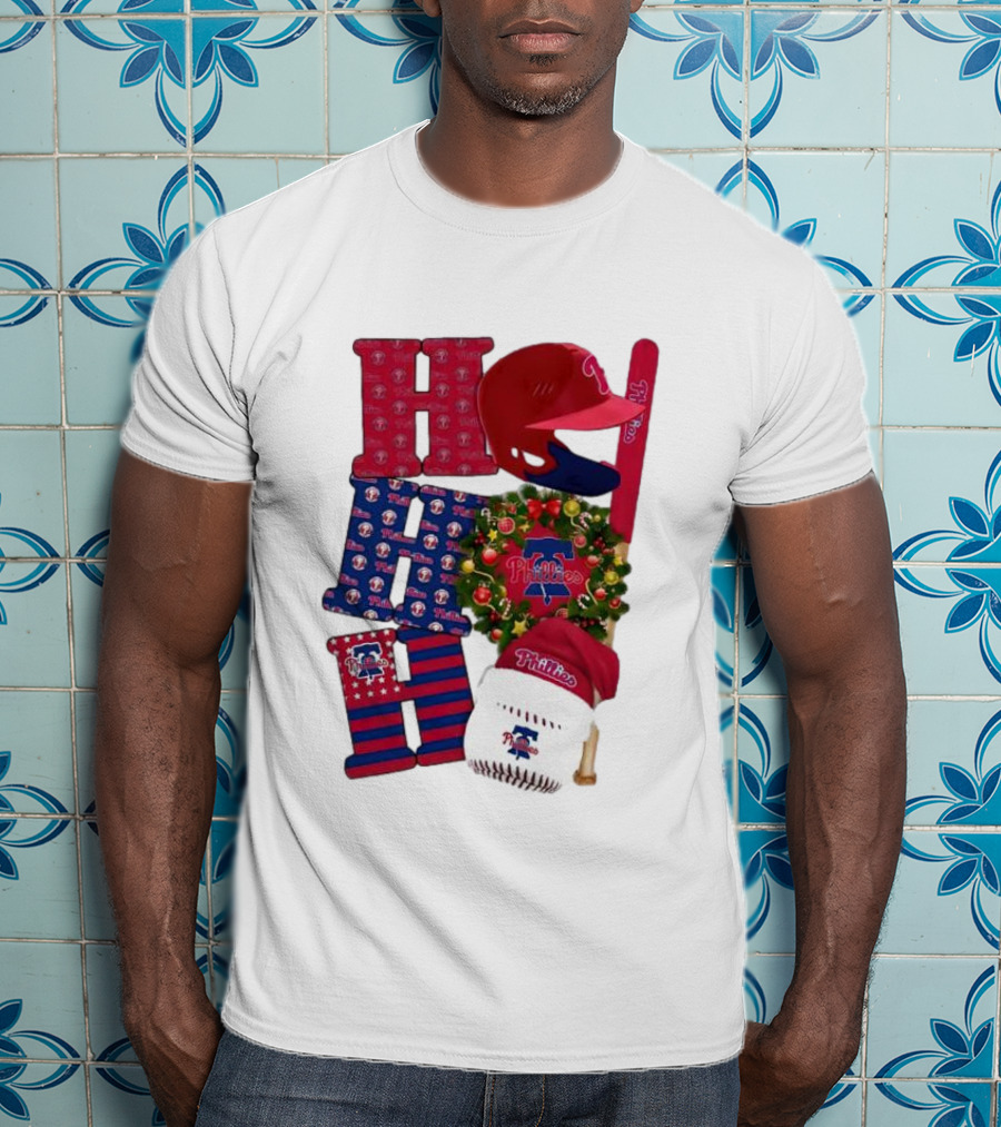 Philadelphia Phillies Ho Ho Ho Merry Christmas Sports Fan T-Shirt