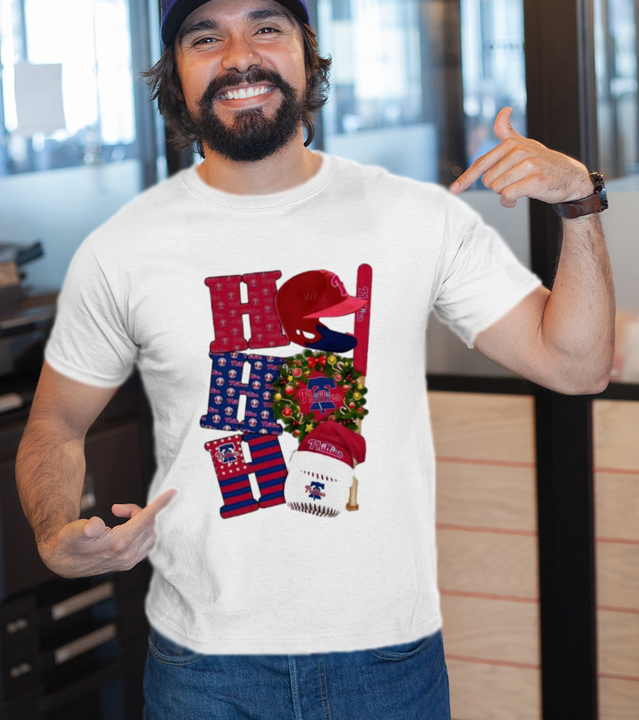 Philadelphia Phillies Ho Ho Ho Merry Christmas Sports Fan T-Shirt