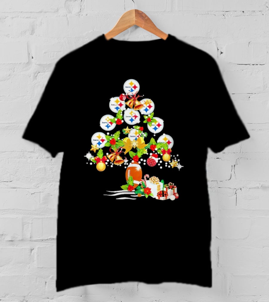 Pittsburgh Steelers Christmas Tree Holiday Football Ornaments And Gifts T-Shirt
